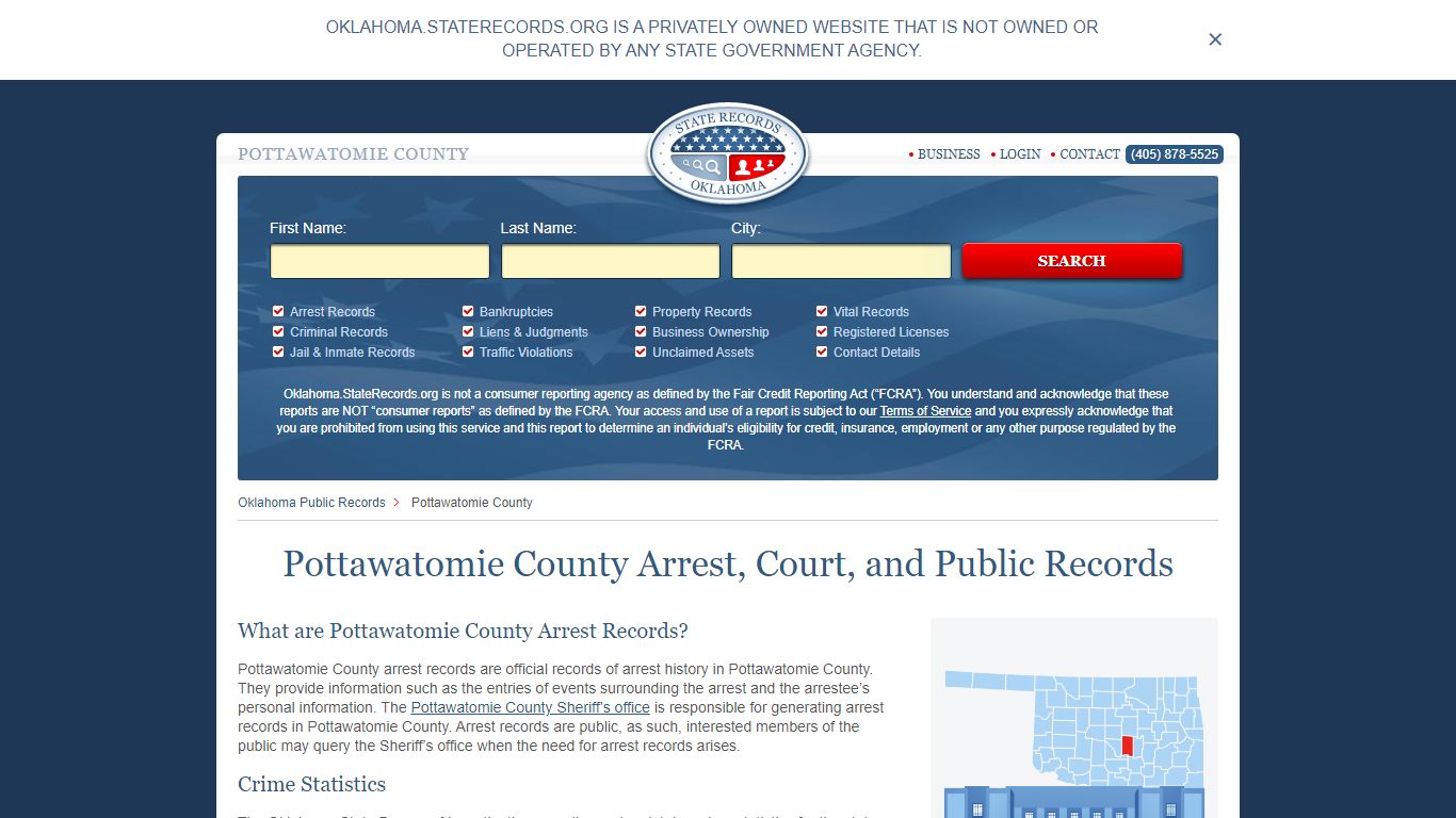 Pottawatomie County Arrest, Court, and Public Records