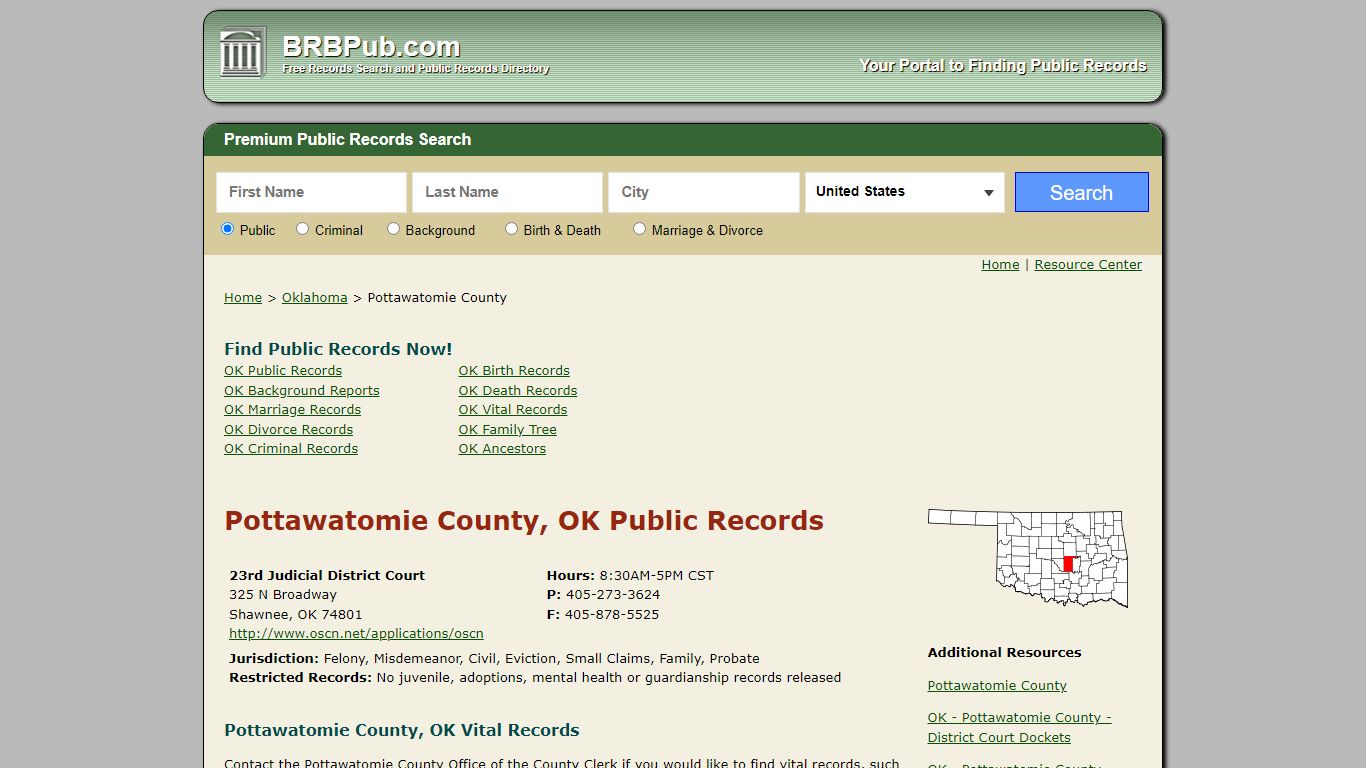 Pottawatomie County Public Records | Search Oklahoma ...